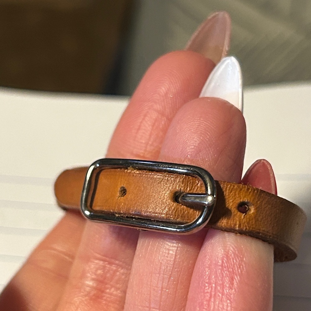 289. Hermes Behapi Tan Leather Bracelet w/coa - Picture 6 of 8